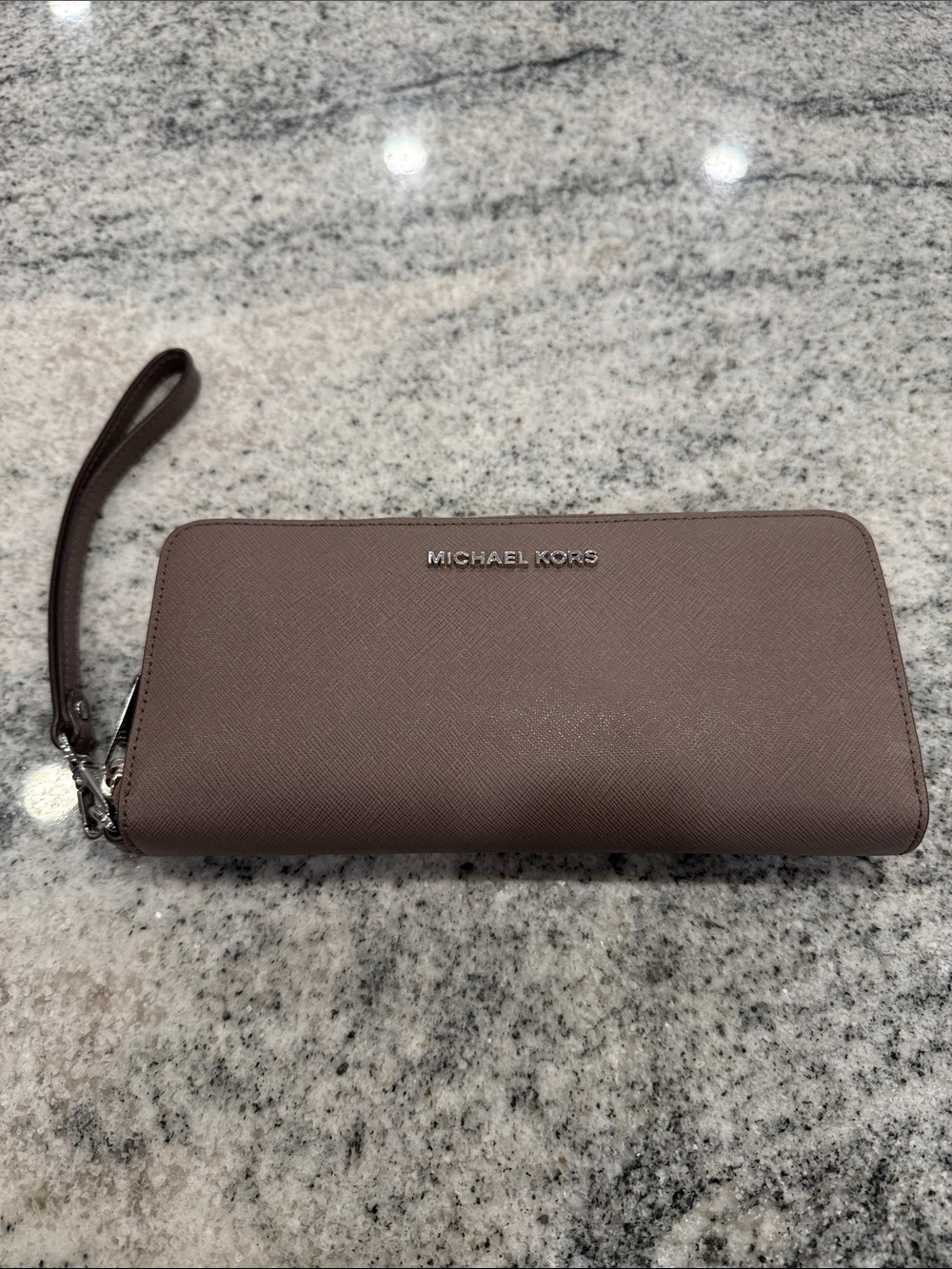 Michael Kors Brown Zip-Around Saffiano Wallet - Picture 14 of 14